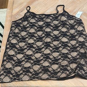 Torrid Black and Nude Lace Camisole